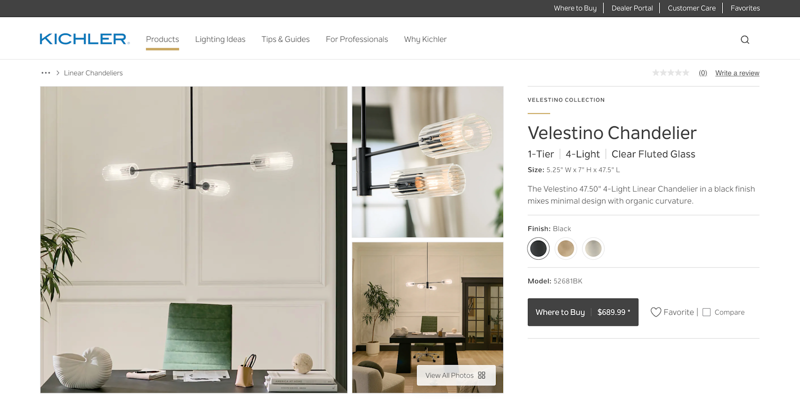 kichler shelf page for indoor chandeliers with filters